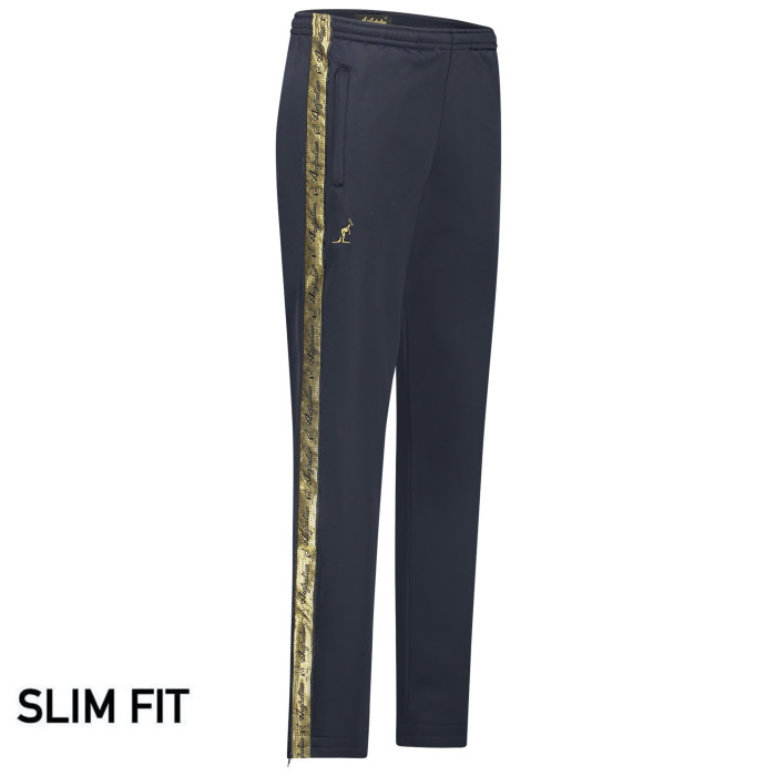 Australian Slim Fit Pants with 2 Zippers and Gold Piping 3.0 | Navy
