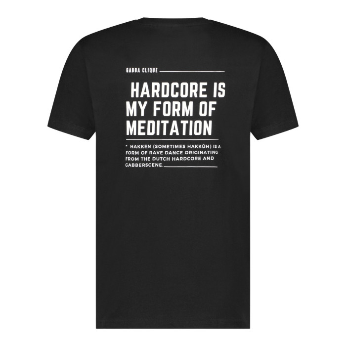Gabba Clique T-shirt Meditation wit | zwart