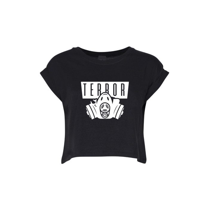 Hard-Wear Ladies Croptop Terror Gas Mask | black