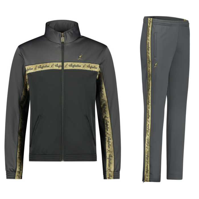 Australian tracksuit gold piping 3.0 | black - anthracite
