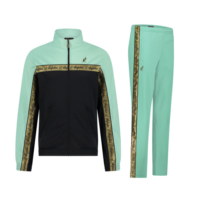 Australian tracksuit gold piping 3.0 | black - gossamer green