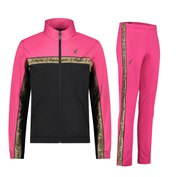 Australian tracksuit gold piping 3.0 | black - pink