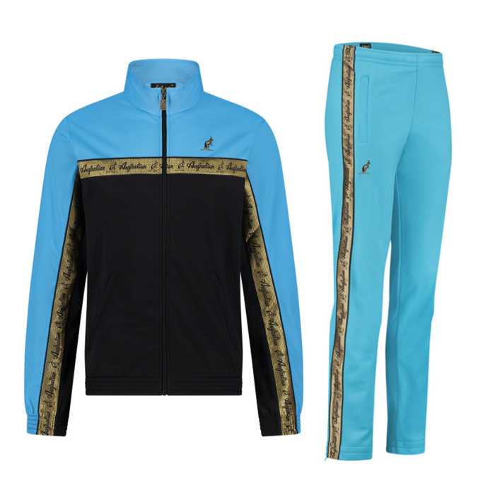 Australian tracksuit gold piping 3.0 | black - smurf blue