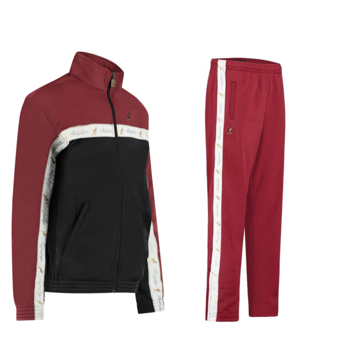 Australian tracksuit white piping 3.0 | black - bordeaux