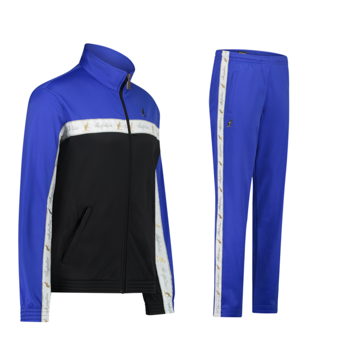 Australian tracksuit white piping 3.0 | black - ita blue