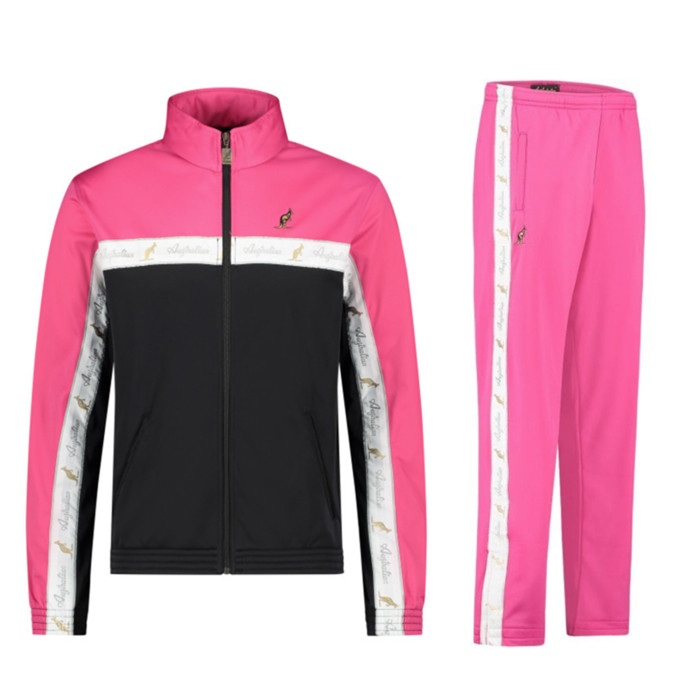 Australian tracksuit white piping 3.0 | black - pink