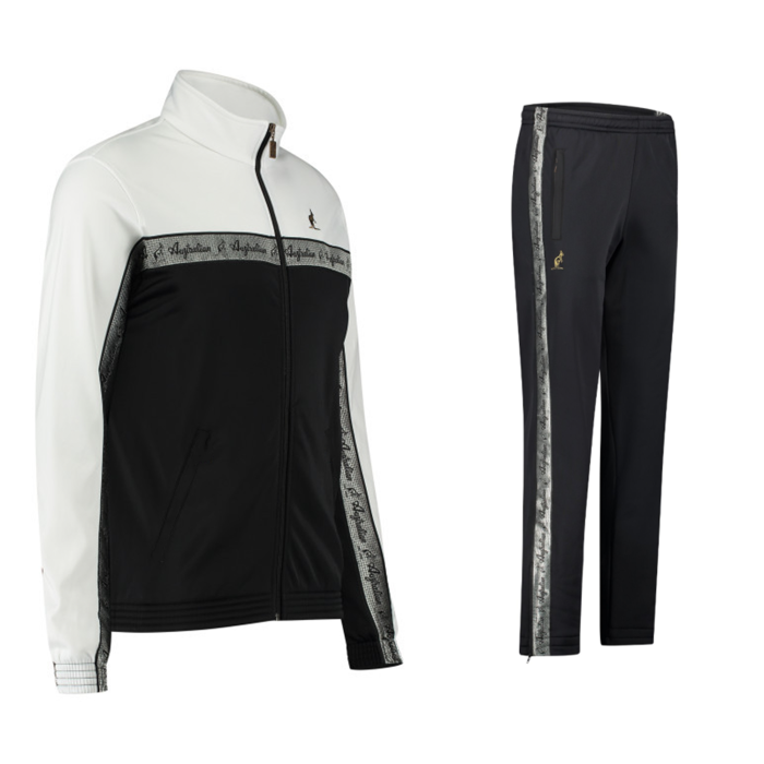 Australian tracksuit silver piping 3.0 | black - white