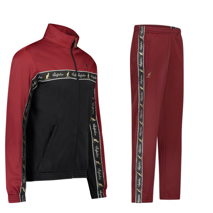 Australian tracksuit black piping 3.0 | black - bordeaux
