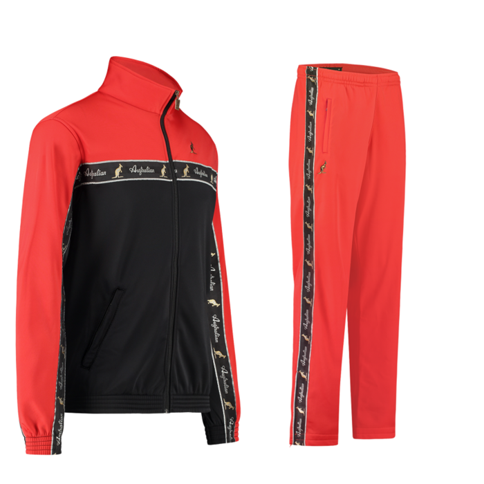 Australian tracksuit black piping 3.0 | black - red