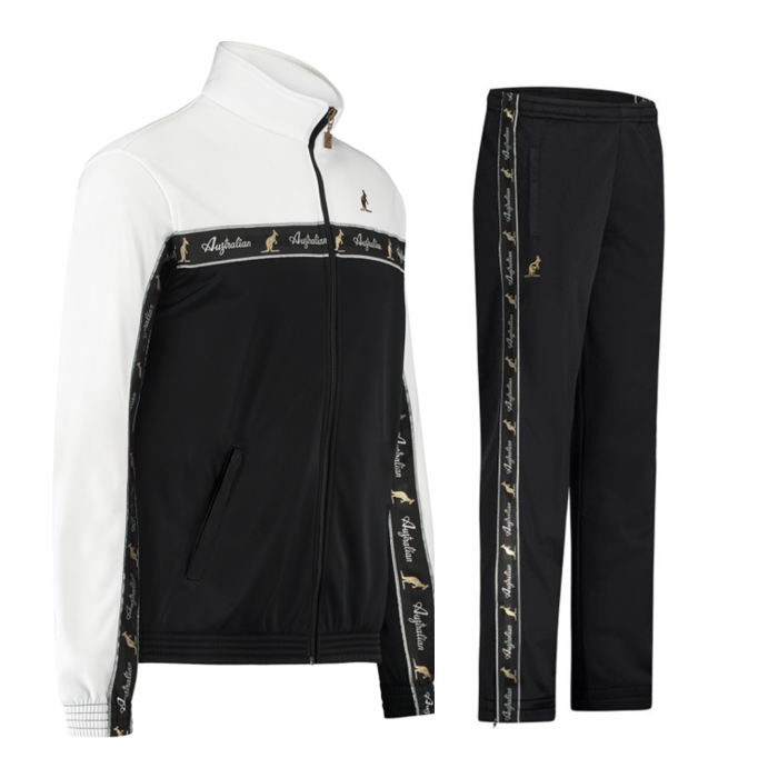 Australian tracksuit black piping 3.0 | black - white