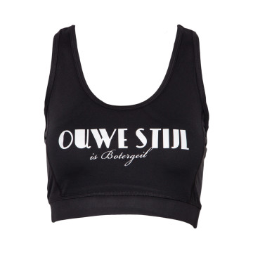 Ouwe stijl is botergeil sporttop ladies | logo traditional