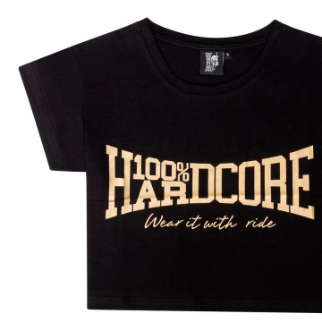 100% Hardcore croptop Essential black-gold