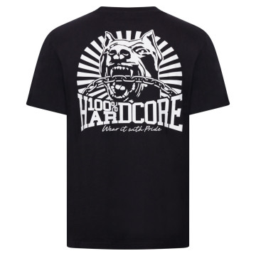 100% Hardcore T-Shirt DOG-1 Big with Shoulder Tape | Black