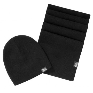 Lonsdale set scarf and beanie Leafield | black
