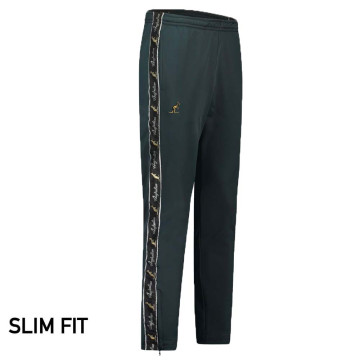 Australian pants slim fit with 2 zippers and black piping 3.0 | woods green