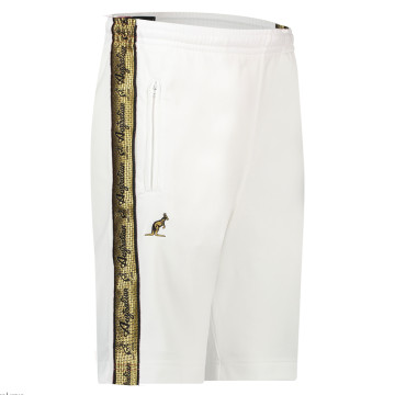Australian bermuda with two zippers and gold piping 2.0 | white