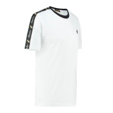 Australian T-shirt with black shoulder trim | white