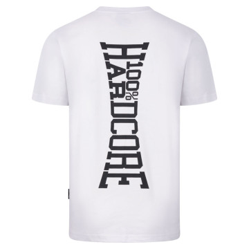 100% Hardcore T-Shirt with Vertical Logo | White