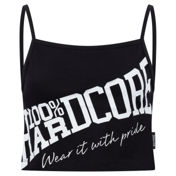 100% Hardcore laced croptop Essential | black - white 