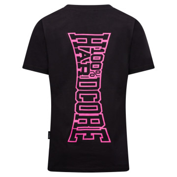 100% Hardcore Women's T-Shirt with Pink Logo | Black