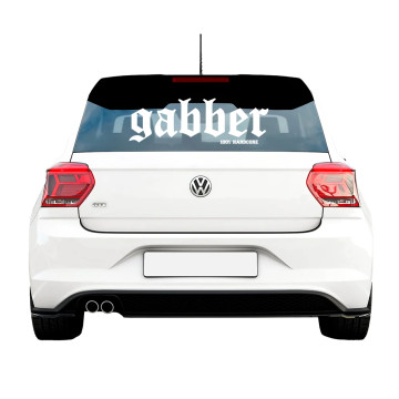 100% Hardcore car sticker GABBER 60 CM | white