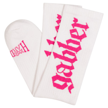 100% Hardcore Socks GABBER | White Pink