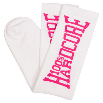 100% Hardcore Socks | White Pink