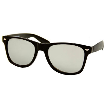 Loud and Clear wayfarer glasses black frame | silver mirror glass
