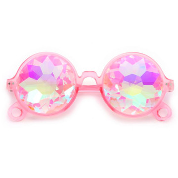 Loud and Clear kaleidoscope glasses round flower | pink