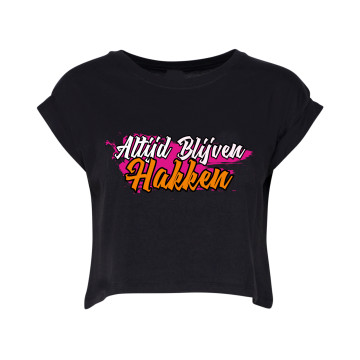Hard-Wear x Graffiti Croptop Altijd Blijven Hakken! | zwart