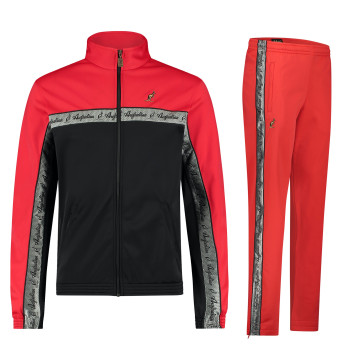 Australian Tracksuit with Silver Trim 3.0 | Black - Red