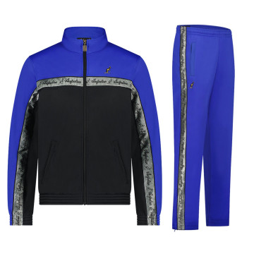 Australian Tracksuit with Silver Piping 3.0 | Black - Ita Blue