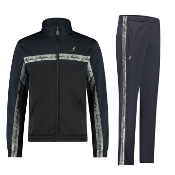 Australian Tracksuit with Silver Piping 3.0 | Black - Navy