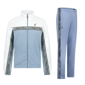 Australian tracksuit with silver piping 3.0 | Light Denim - White