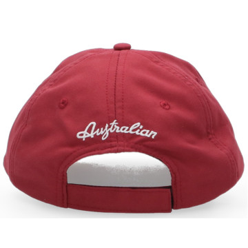 Australian cap with silver logo emblem bordeaux