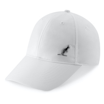 Australian cap with silver-colored logo emblem in white