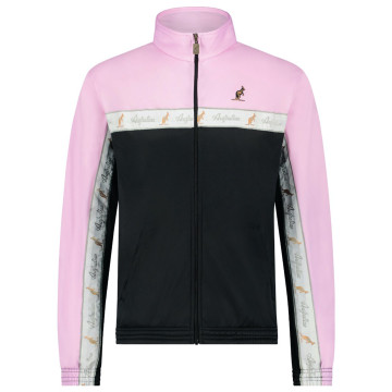 Australian Duo Jacket with white piping 3.0 | black - pastel pink
