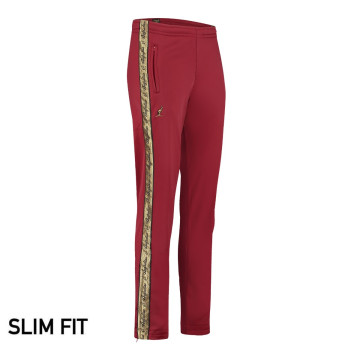 Australian pants slim fit with 2 zippers and gold piping 3.0 | Bordeaux red