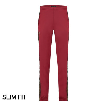 Australian pants slim fit with 2 zippers and gold piping 3.0 | Bordeaux red