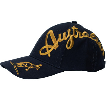 Australian cap gold crossover embroidery exclusive | black