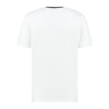 Australian T-shirt with black shoulder trim | white