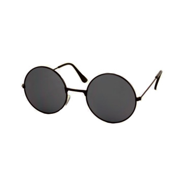 Festival/Gabber glasses round metal black | dark glasses