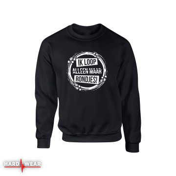 Hard-Wear Sweater Ik Loop Alleen Maar Rondjes | black