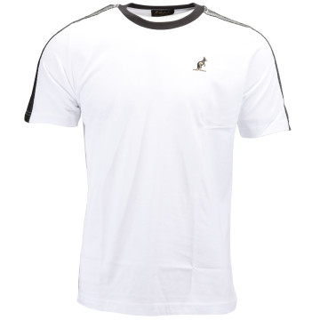 Australian T-shirt with silver shoulder trim | white