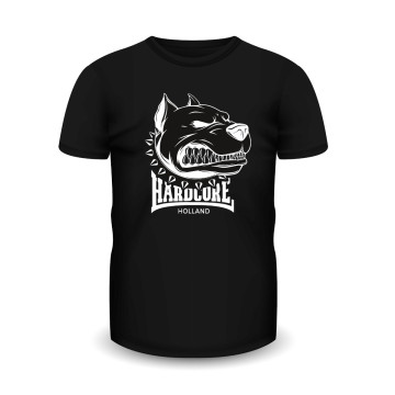 Hardcore Holland T-shirt dog | zwart