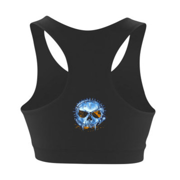 Hellbound Sport top Blue skull | zwart