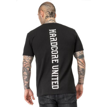 Hardcore United t-shirt met rugbedrukking | zwart