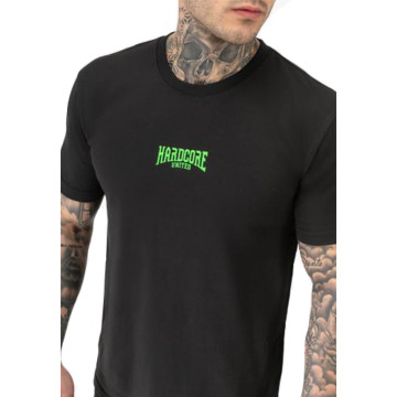 Hardcore United t-shirt skully | zwart - neon groen