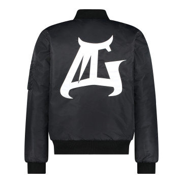 Multigroove bomber jacket embroidered logo | black