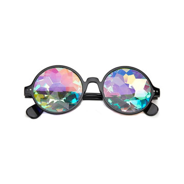 Loud and Clear kaleidoscope glasses round flower | black